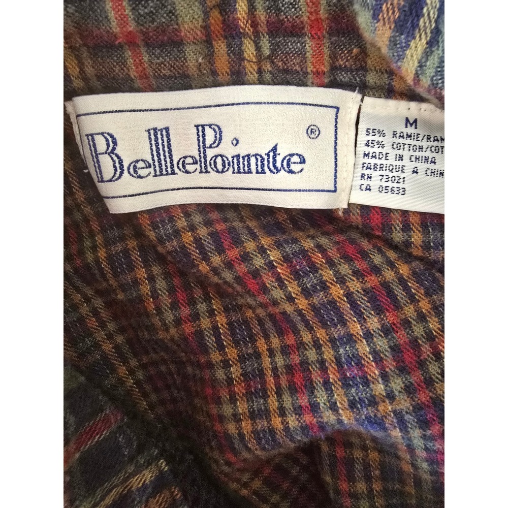 Vintage Belle Pointe Womens Vest Snowman Plaid Christmas Applique Button Front M - Picture 6 of 7